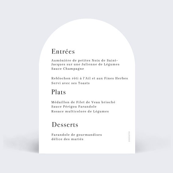 Menu Mariage Idylle à la Montagne
