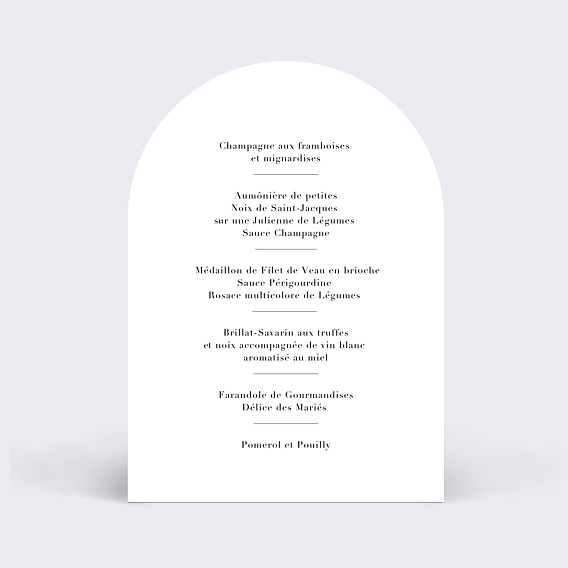 Menu mariage Sahara Verso