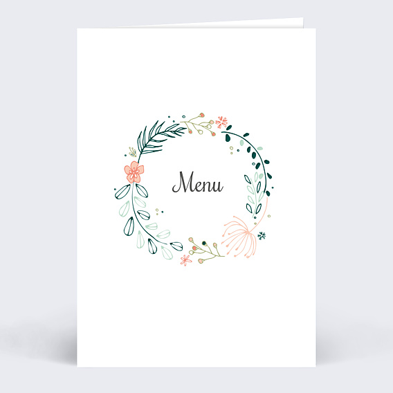 Menu mariage Couronne de Fleurs