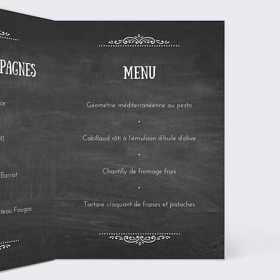 Menu Mariage Polaroïd