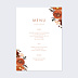 Menu Mariage Poster Fleurs Oranges