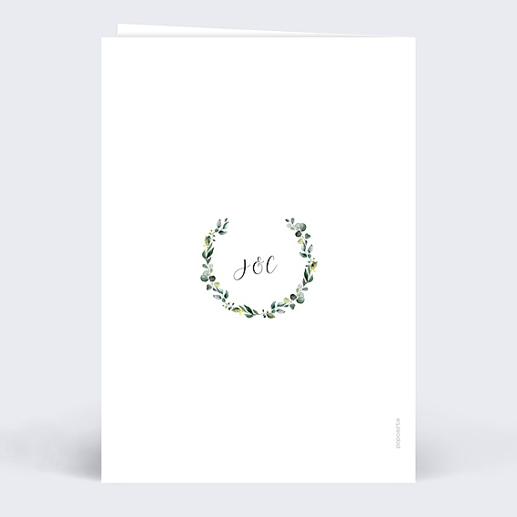 Menu Mariage Couronne Eucalyptus