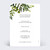 Menu mariage Aquarelle Botanique Verso