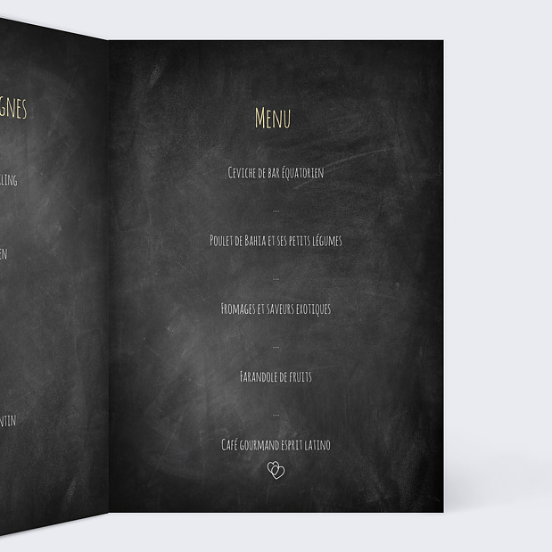 Menu de Mariage Ardoise Intérieur Droit