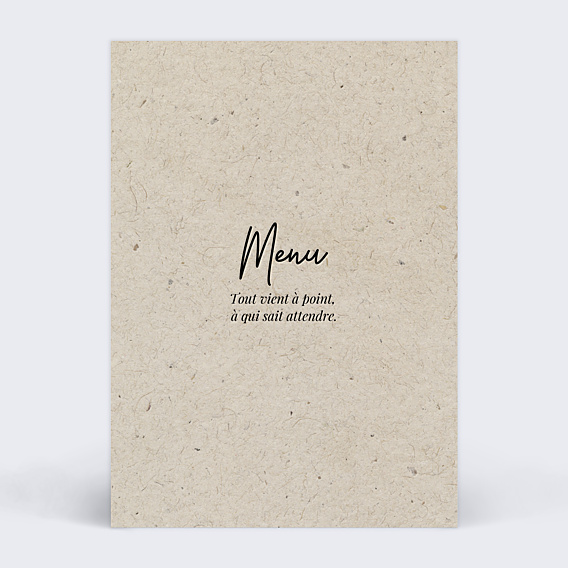 Menu mariage Esprit chiné