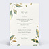 Menu Mariage Feuilles de Jade