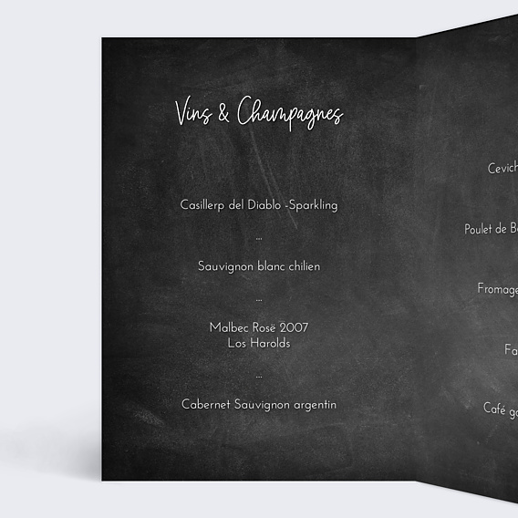 Menu Mariage Jolie Craie