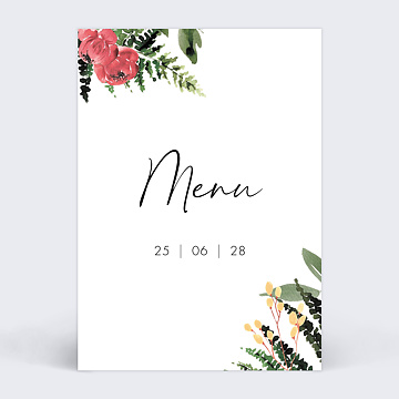 Menu Mariage Wild Flowers