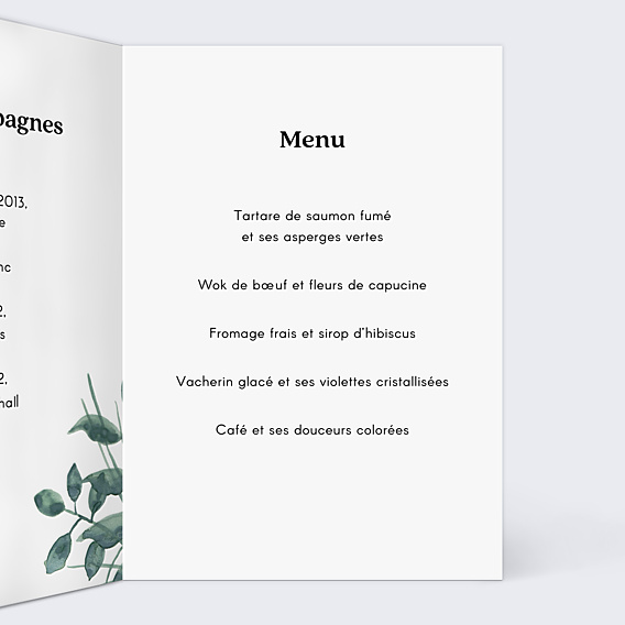 Menu Mariage Luxe
