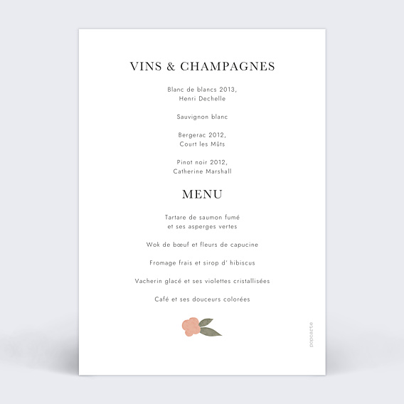 Menu Mariage Céramique