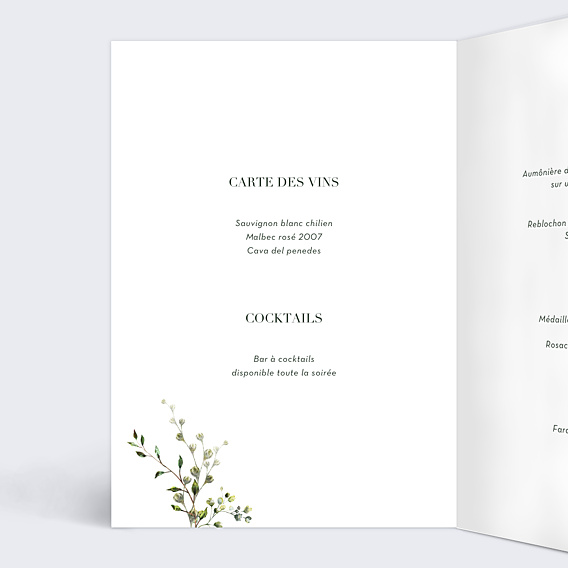 Menu Mariage Herbarium