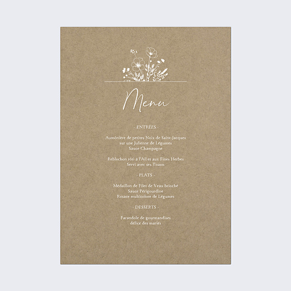 Menu Mariage Menu Champetre Poster