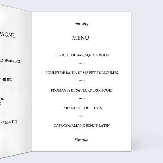 Menu Mariage Cinéma