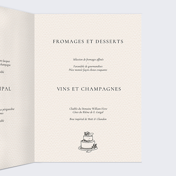 Menu Mariage Domaine