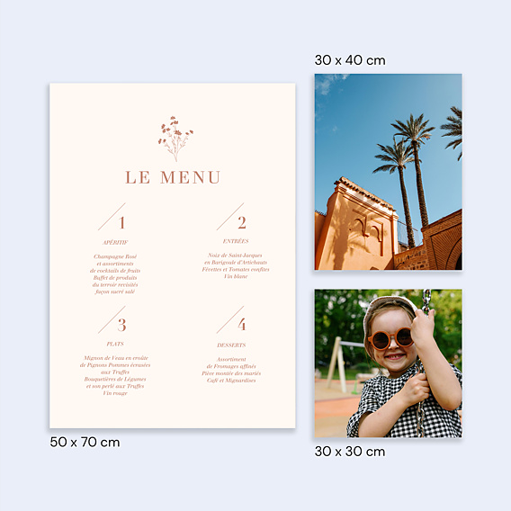 Menu Mariage Menu Poster Botanica