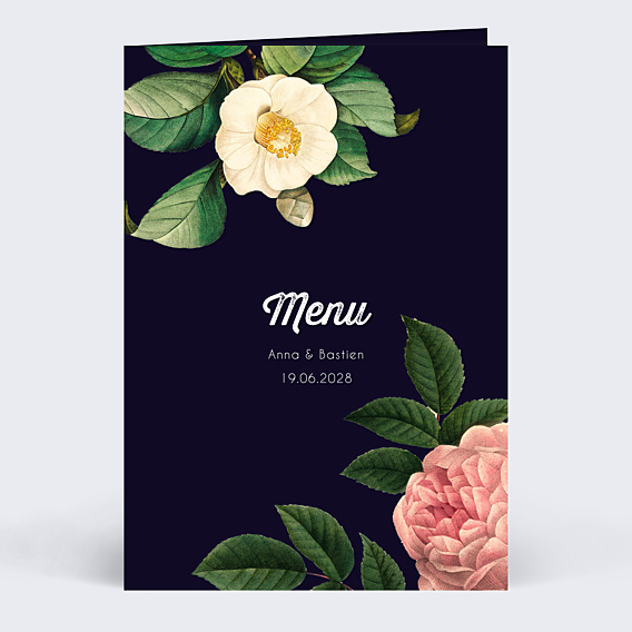 Menu mariage Flowers