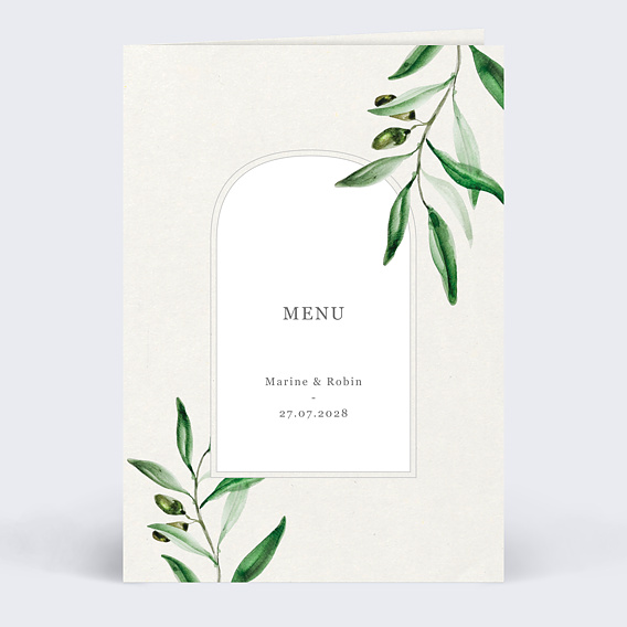 Menu Mariage Arche et Oliviers