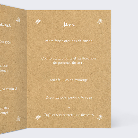 Menu Mariage Jolie Dentelle