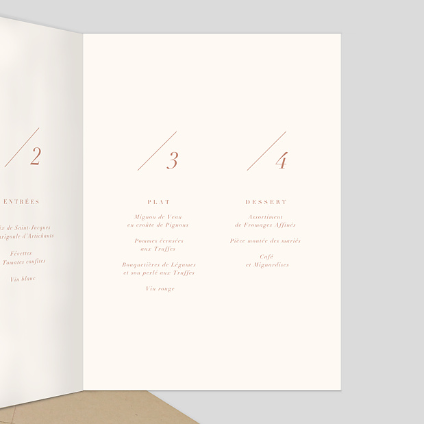 Menu Mariage Botanica Intérieur Droit