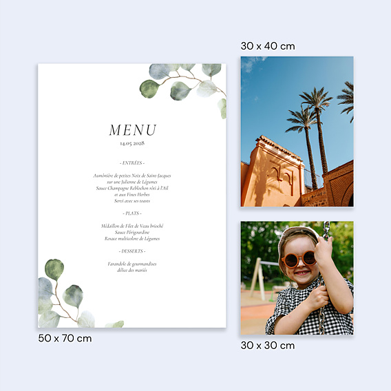 Menu Mariage Poster Eucalyptus