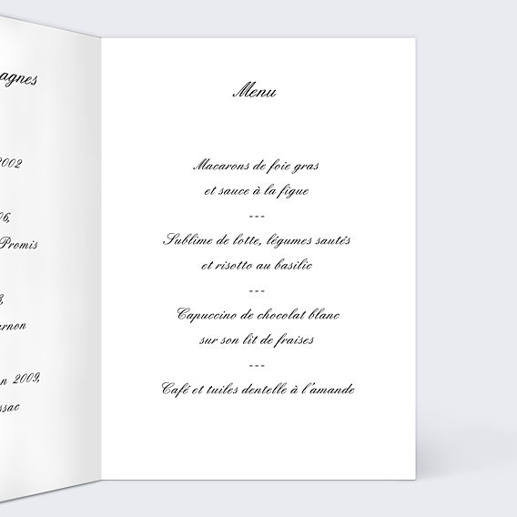Menu Mariage Menu de Mariage Classique Multiphotos