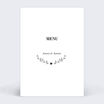 Menu Mariage Coeur Bucolique 