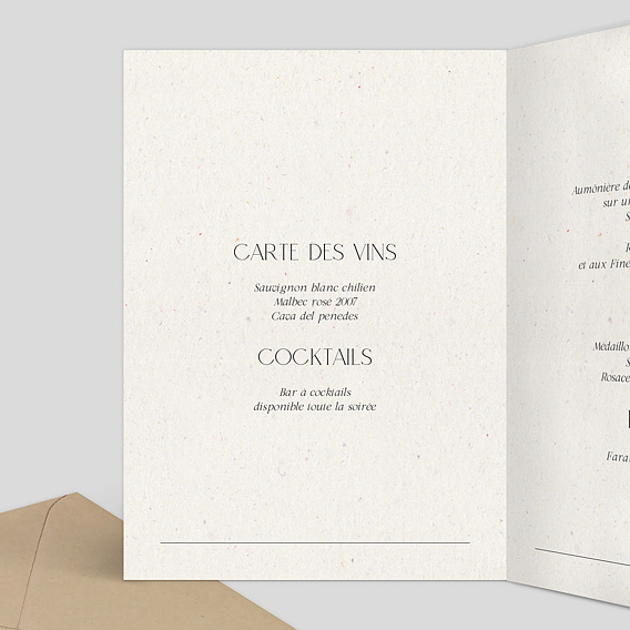 Menu Mariage Notre essentiel