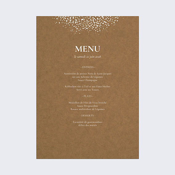 Menu Mariage Menu Dentelle Poster