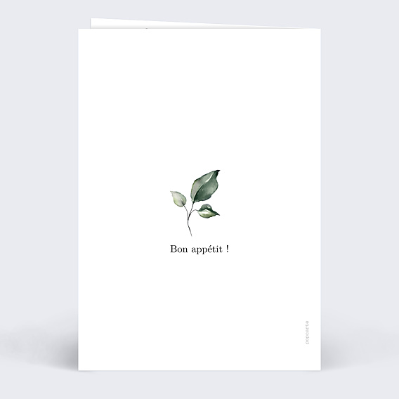 Menu mariage Cadre Eucalyptus Verso