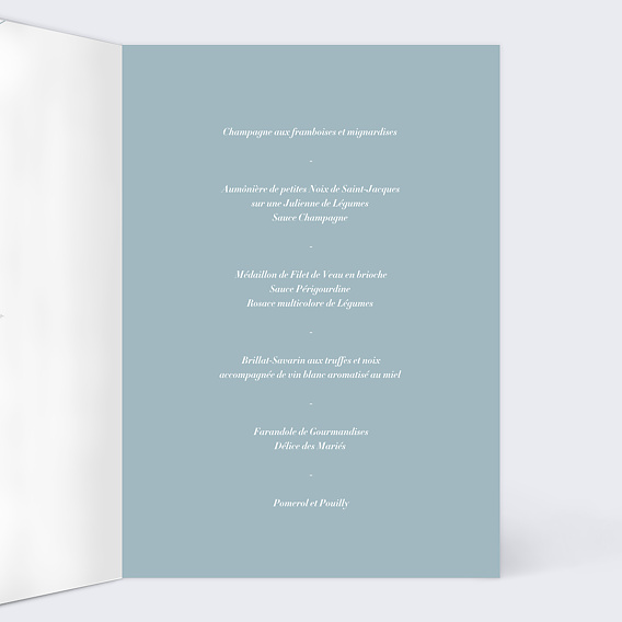 Menu mariage Jolies Illustrations Intérieur Droit