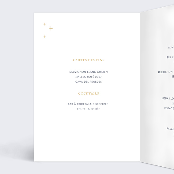 Menu Mariage Notre Constellation