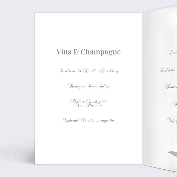 Menu Mariage Ronde de Fleurs