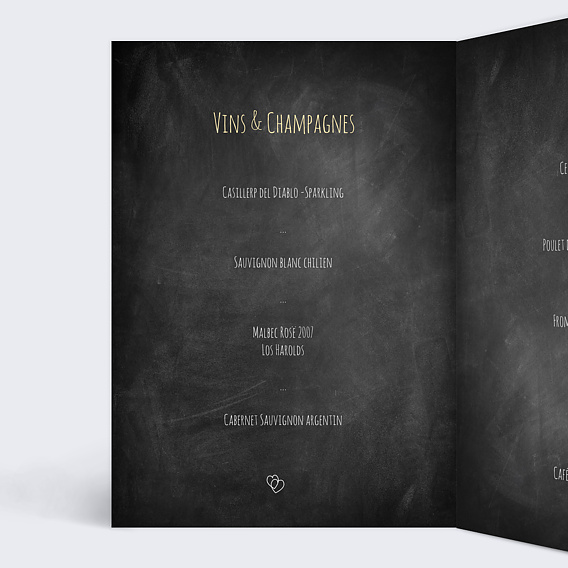 Menu mariage Ardoise Intérieur Gauche