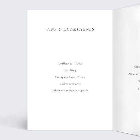 Menu mariage Couronne Eucalyptus Minimaliste Intérieur Gauche