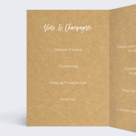 Menu mariage Ensemble en Vadrouille Intérieur Gauche