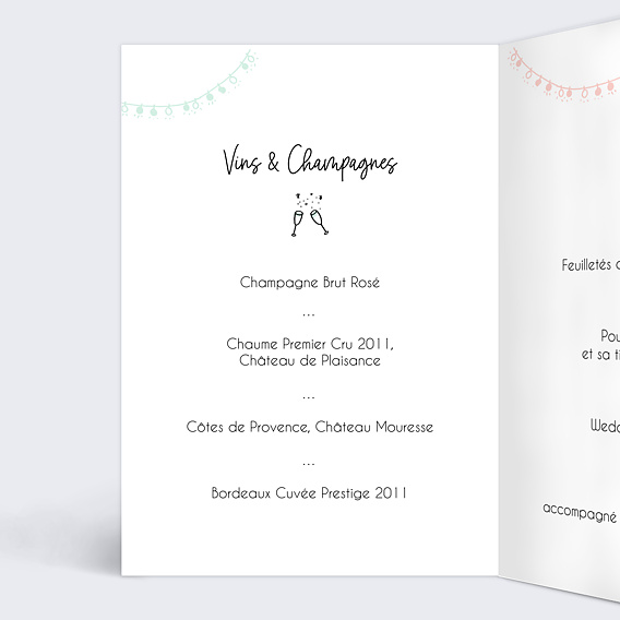 Menu mariage Mariage Illustré Intérieur Gauche