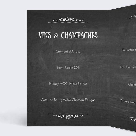 Menu mariage Polaroïd Intérieur Gauche