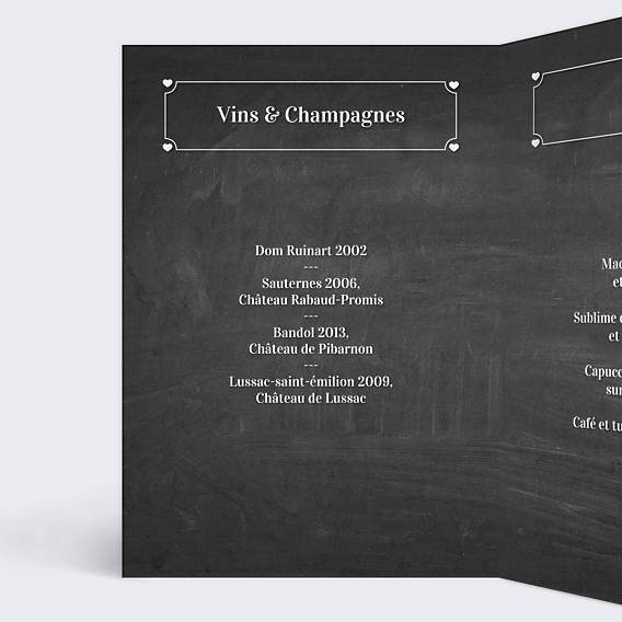 Menu Mariage Pastille Ardoise