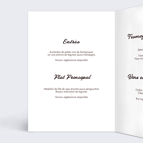Menu Mariage Jardin botanique