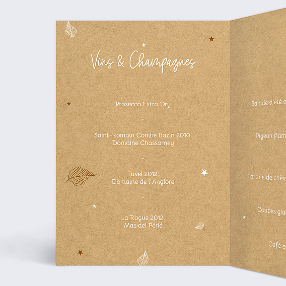 Menu Mariage Tourbillon d'Étoiles Kraft