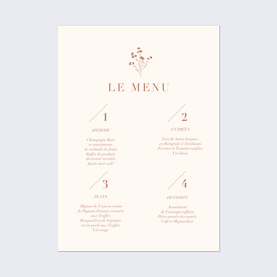Menu Mariage Menu Poster Botanica