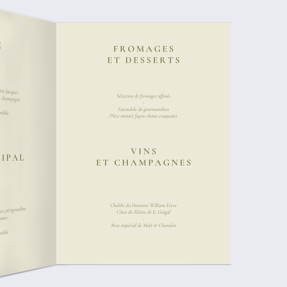 Menu Mariage Bloom floral