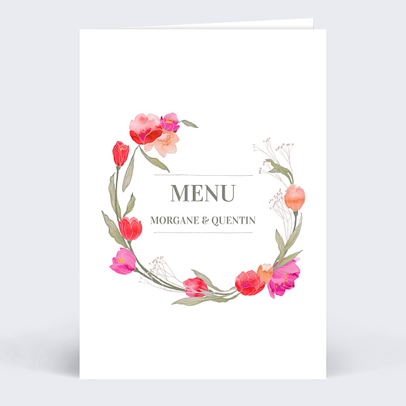 Menu mariage Ronde de Fleurs