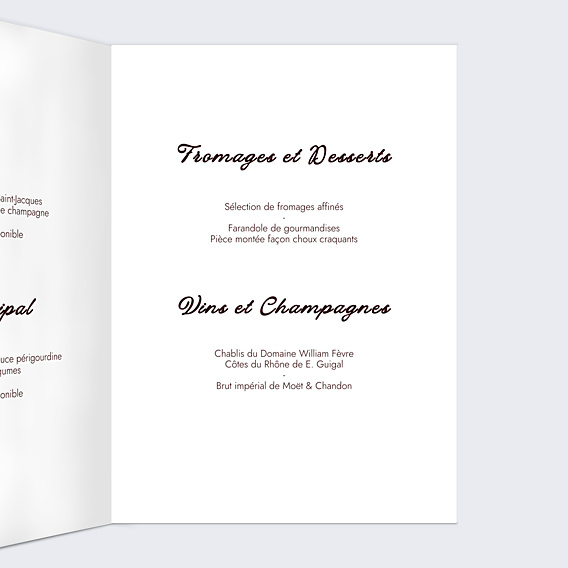 Menu Mariage Jardin botanique