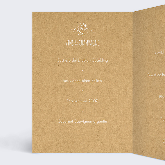 Menu Mariage Fleurs de Printemps