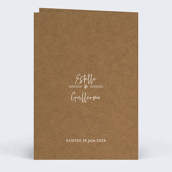 Menu mariage Bohème  Verso