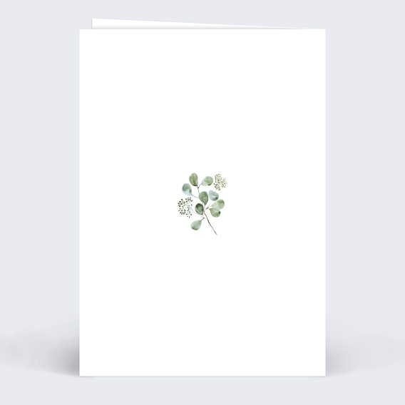 Menu mariage Couronne Eucalyptus Minimaliste Verso