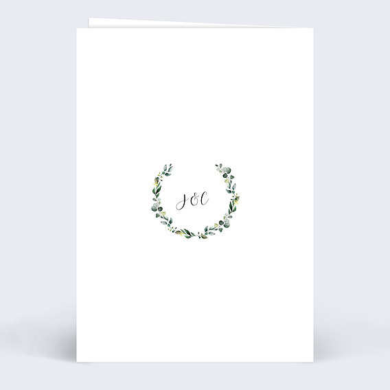Menu mariage Couronne Eucalyptus Verso