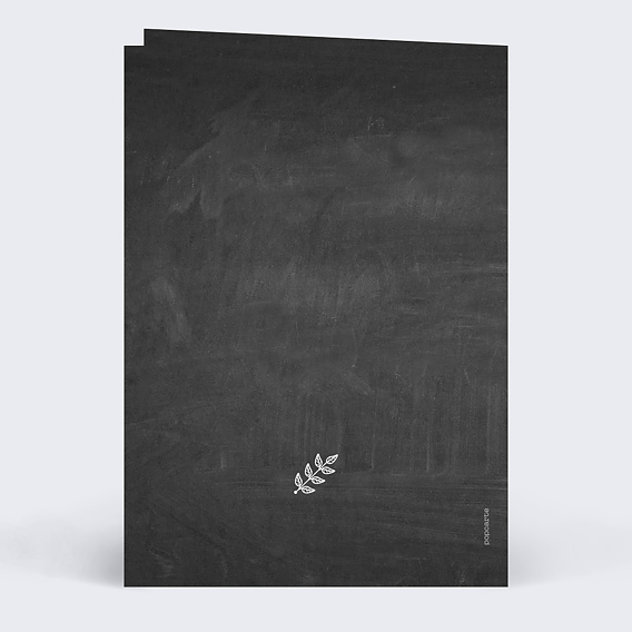 Menu mariage Feuilles Ardoise Verso