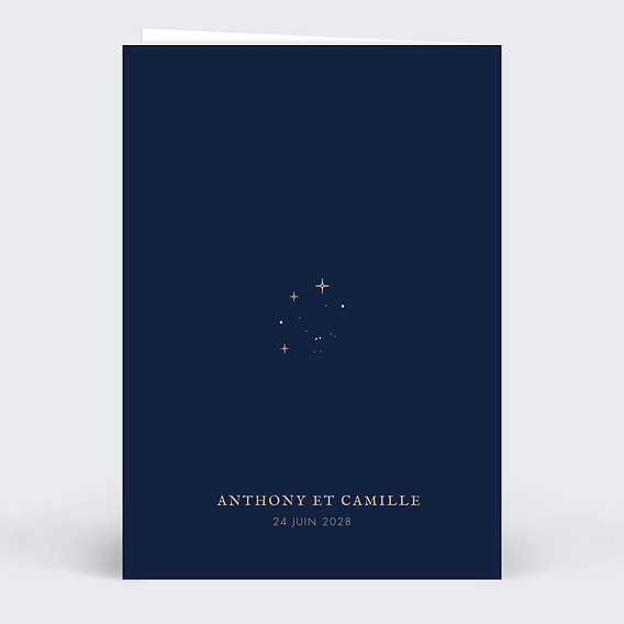 Menu mariage Notre Constellation Verso